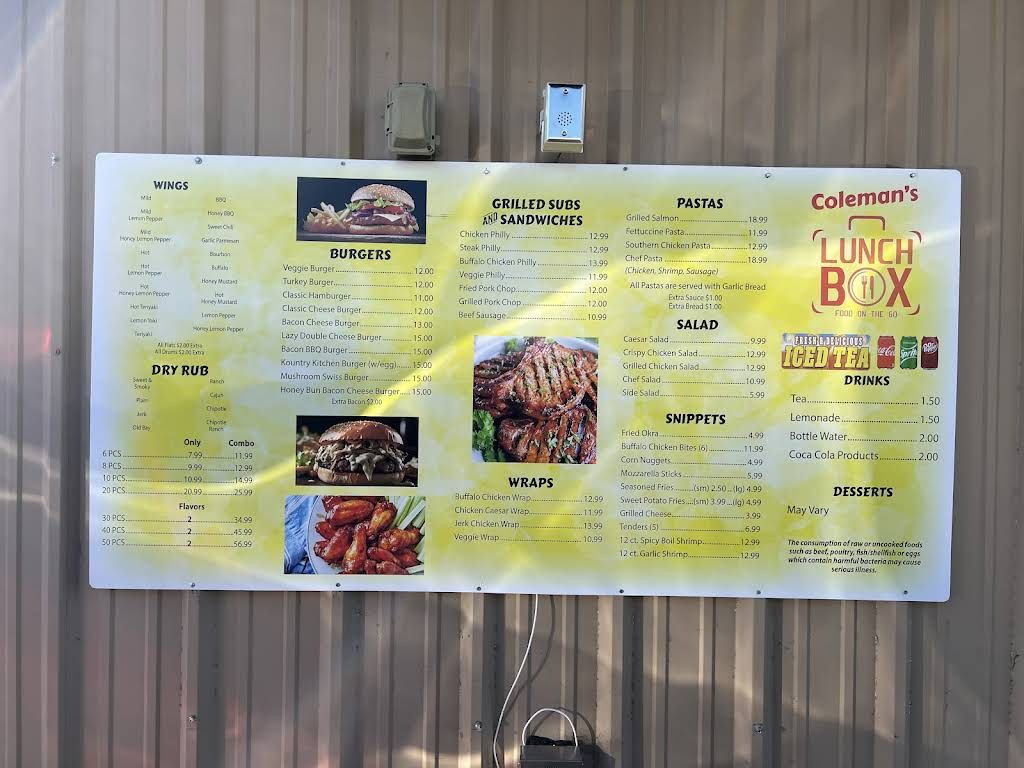 Coleman's Lunch Box Menu 4